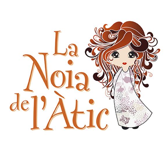 Logotipo para la artesana 'La noia de l'Àtic', dedicada a las joyas hechas a mano y con materiales diversos. Ubicada en redes sociales y Barcelona.